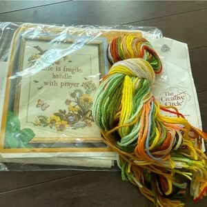 Creative Circle - Vintage 1979 Embroidery Kit Life Is Fragile Handle With Care